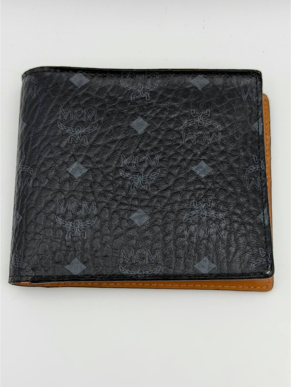 MCM Bifold Black Wallet in Visetos Original Cardholder